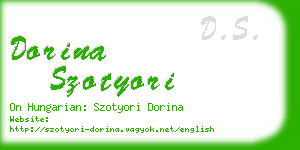 dorina szotyori business card